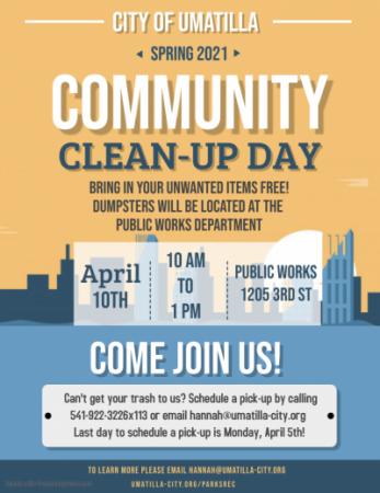Clean-Up Day is Sat. April, 10th